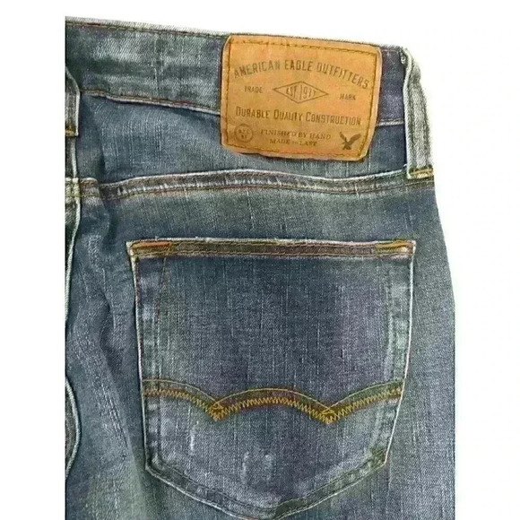 American Eagle 360 Extreme Flex Skinny Jeans Mens 28x32 Distressed - Picture 11 of 11